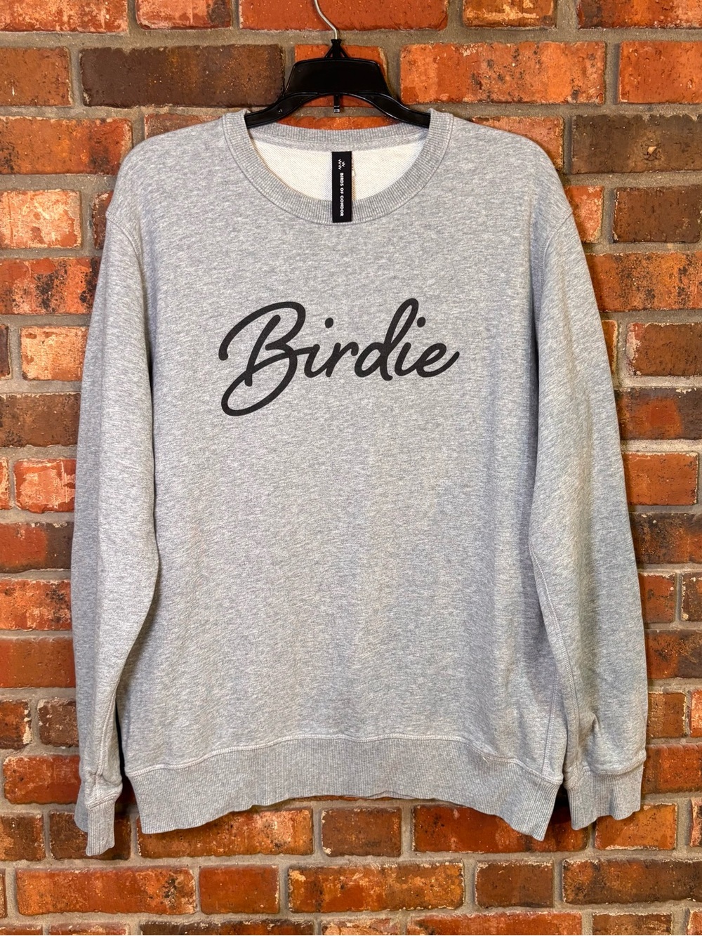 Birds of Condor mens birdie graphic golf pullover crewneck sweatshirt gray L
